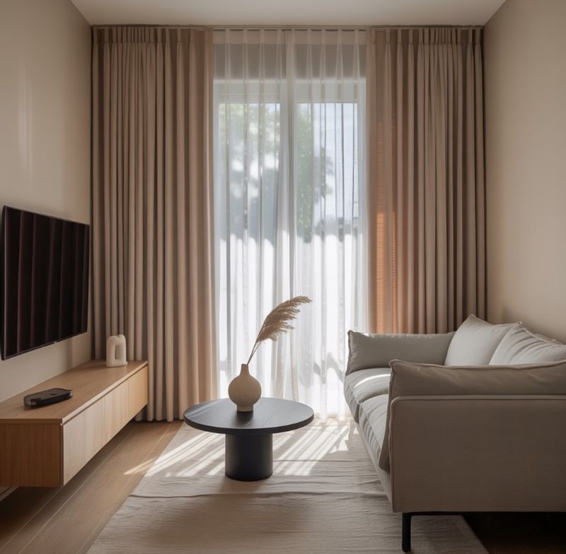 Zavese od plafona do poda u dnevnoj sobi